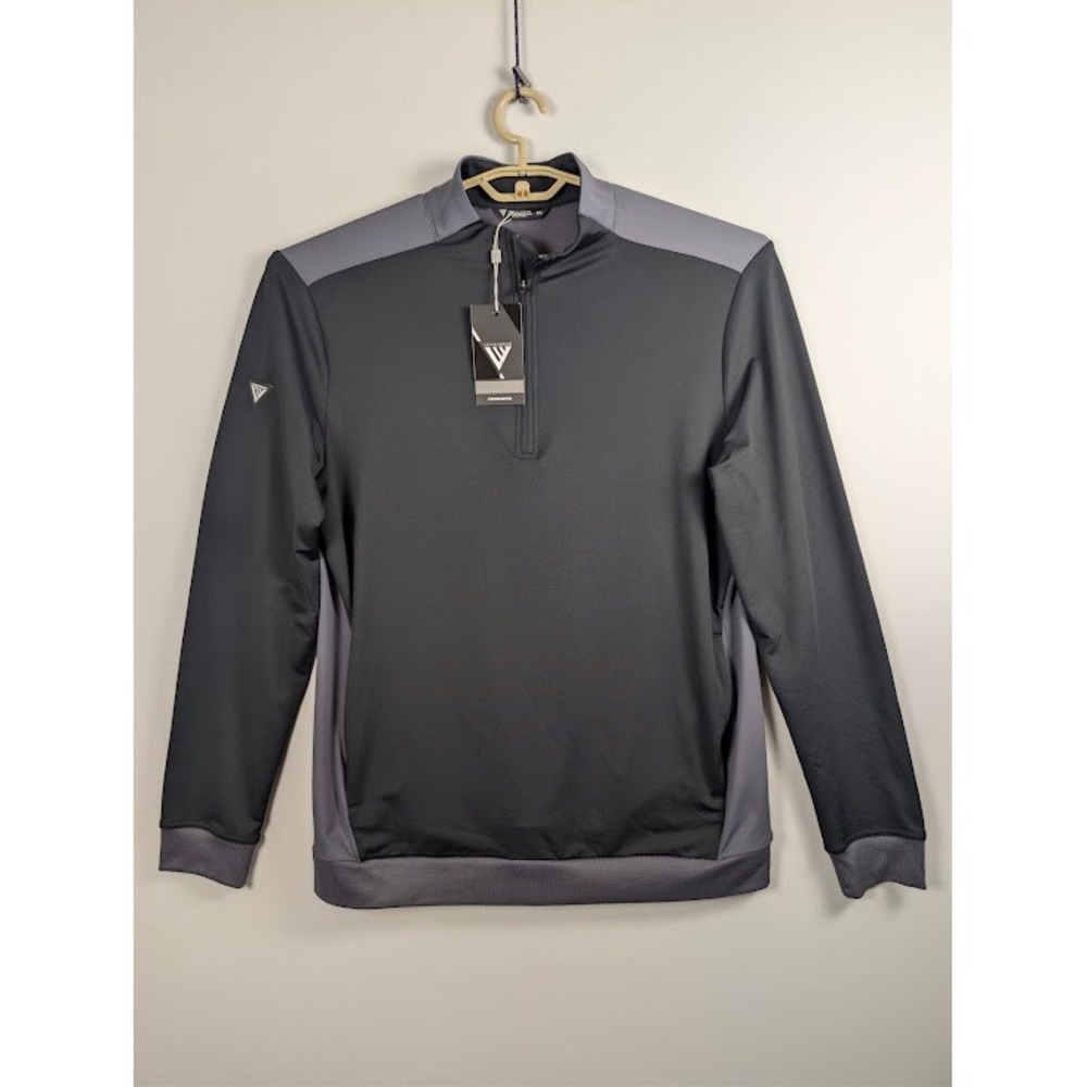 Levelwear Golf Midlayer Pullover Mens M Grey Quarter Zip Pockets NEW